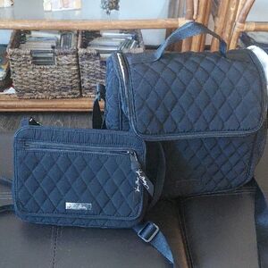 Vera Bradley Quilted Black Crossbody and Travel Tote Set